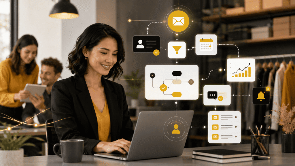 Marketing automation for small businesses with automated workflows lead follow-up email sequences and CRM system