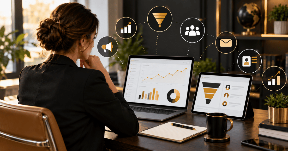 Small business owner reviewing what to track before spending more on ads with campaign metrics lead quality and conversion data